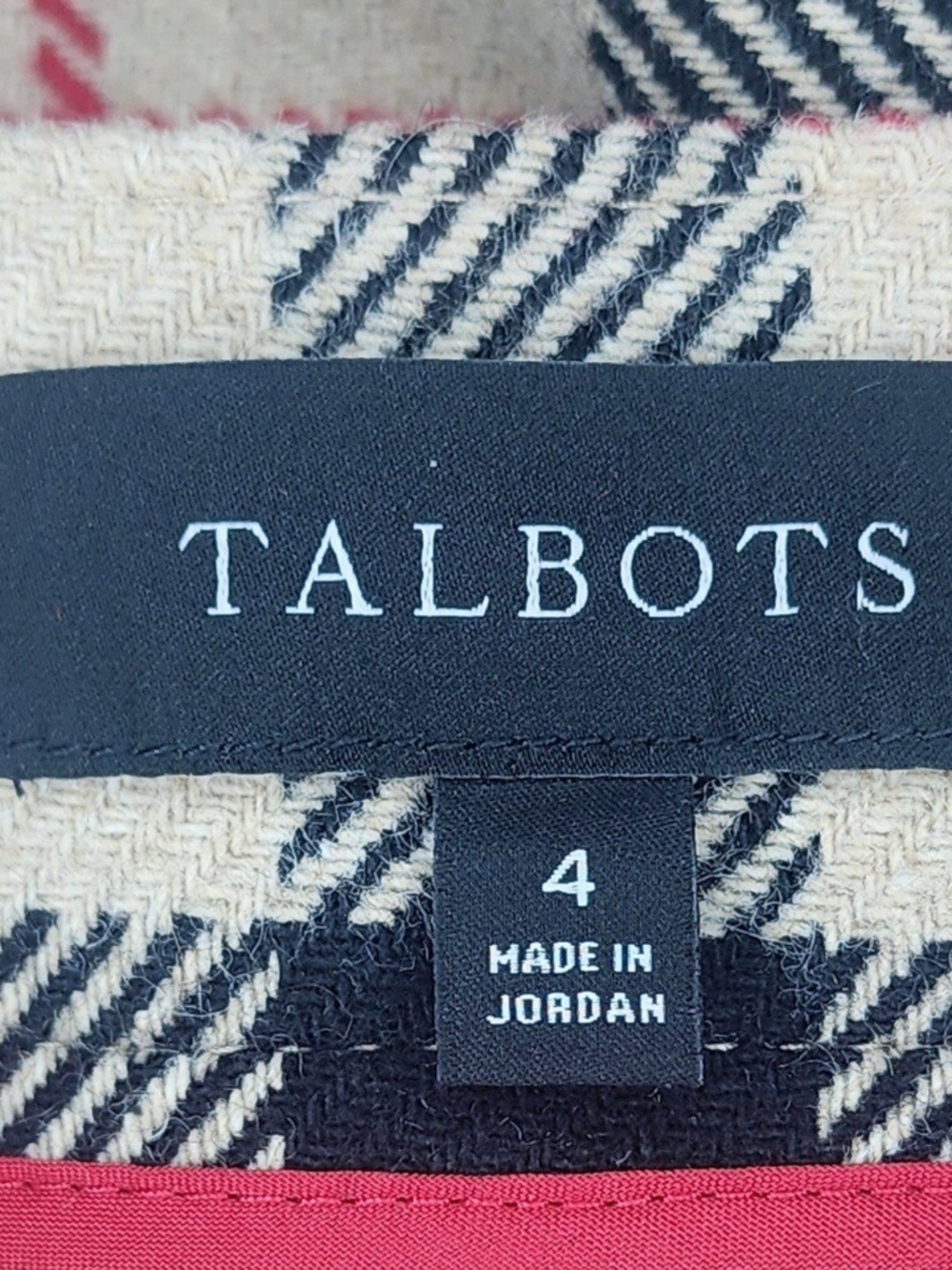 Talbots Cream Navy & Pink Plaid Midi Wrap Skirt - Picture 2 of 4